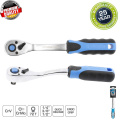HOGERT TECHNIK Трещотка изогнутая с кнопкой 3/8", 72 зубца HT1R328