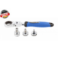 HOGERT TECHNIK Ключ с трещоткой и шарниром, со сменными адаптерами 5 шт. HT1R395