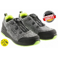 HOGERT TECHNIK KEMINITZ Полуботинки рабочие LACE SYSTEM S1PS SR FO серый меланж/зеленый 44 HT5K578-44