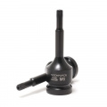 ROCK FORCE Головка-бита SPLINE глубокая ударная M5 с отверстием, 1/2" RF-24807805T
