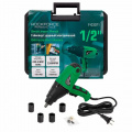 ROCK FORCE Гайковерт ударный электрический 1/2" (230V, 1020W, 600Нм) с комплектом головок (17, 19, 21, 23мм) RF-03071