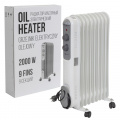 FORCEKRAFT Радиатор масляный электрический (220-240V,50/60Гц,2000Вт,9 секций 11х58см,3 режима нагрева,защ. от перегрева,40х24х62.5см) FK-YL-B14E-9