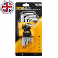 JCB Ключи Г-образные 6-гранные, набор 9пр. (1.5, 2, 2.5, 3-6, 8, 10мм) JCB-5093