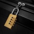 FORCEKRAFT Замок навесной с кодовым паролем латунный 35х21х9мм(дужка 3мм, пространство для замка 21х9мм, код 4 цифры) в блистере FK-AL-1214