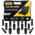 JCB Головки ударные глубокие, набор 16пр., 1/2" (10-19, 21, 22, 24, 27, 30, 32мм) (6гр.) JCB-4169-5MPB