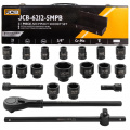JCB Набор инструментов ударных 3/4" 21пр. (6гр.)(17,19,21,22,24,27,30,32,34,35,36,36-12гр,38,41,46,50мм), в металл.кейсе JCB-6212-5MPB