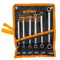 ISMA Ключи накидные, отогнутые на 75град., набор 6пр. (6х7, 8х9, 10х11, 12х13, 14х15, 17х19мм) ISMA-50610P