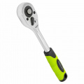 FORSLINE Трещотка реверсивная с двухкомпонентной резиновой рукояткой 3/8'' (длина 205мм, 24зуб, оцинков. покрытие с доп. термообработкой) FL-80234