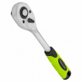 FORSLINE Трещотка реверсивная с двухкомпонентной резиновой рукояткой 1/2'' (длина 245мм, 24зуб, оцинков. покрытие) FL-80243