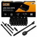 JCB Набор инструментов ударных 26пр. 1/2" (6гр.) (8-32мм, Cr-Mo), в металлическом кейсе JCB-4263-5MPB