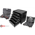 Комплект  инструмента FORCEKRAFT 214 предметов 1/4",3/8",1/2" (4-32мм) в металличекой тележке 5 полок GRAND-214