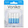 Элемент питания AAA: LR3-BC4 ALKALINE ULTRA 1,5V VONIKO