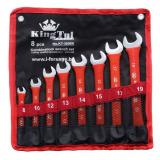 KINGTUL Набор ключей комбинированных 8пр. (8,10,12,13,14,15, 17,19мм) на полотне KT-3008k