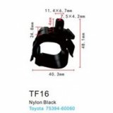FORSAGE Клипса для крепления внутренней обшивки а/м Тойота пластиковая (100шт/уп.) TF16(Toyota)