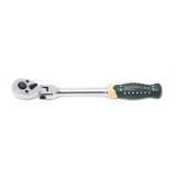 ROCK FORCE Трещотка реверсивная шарнирная с резиновой ручкой 1/2" (72зуб., L-300мм) RF-802418