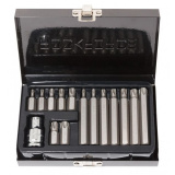 ROCK FORCE Набор бит TORX с битодержателем,15пр. 1/2"(L: 30/75мм; Т20,Т25,Т30,Т40,Т45,Т50,Т55), в металлическом кейсе RF-4156(C)