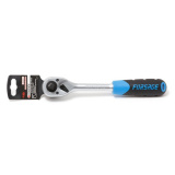 FORSAGE Трещотка реверсивная двухсторонняя с резиновой ручкой 1/2"-3/8" (L-250мм,72зуб.) в пластиковом держателем F-802421