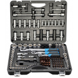 FORSAGE 1/4",3/8",1/2" Набор инструмента 150+6пр. (6-гр.)(4-36мм; 3/8":10-19мм 12гр.; 1/2":27,30,32,36-12гр.)+(биты 5/16":М6,8,10,12,14; гибкий удлинитель 1/4") F-41501-5 PREMIUM