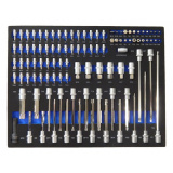 Набор бит и головок-бит,1/4" 5/16" 1/2" 101пр.(PH, PZ, SL, TORX, TORX с отверстием, HEX, SPLINE) в ложементе F-K41011