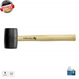 HOGERT TECHNIK Молоток резиновый черный 450 г с деревянной рукояткой HT3B041
