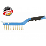 HOGERT TECHNIK Щетка из латунной проволоки со скребком, 4 х 11 HT3B642