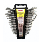 WMC TOOLS Набор ключей комбинированных и рожковых,16пр.(6х7,8х9,10,11,12,13,14,15,16,17,18,19,22,24,27х30,32х36мм),в пластиковом держателе WMC-5199