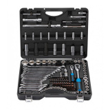 FORSAGE 1/4",1/2" Набор инструмента 125+6пр. (6-гран.)(4-36мм,36-12гр.)+(ключи трещоточные:8х10,12х13мм; ключи резрезные:8х10,9х11,12х13мм) F-41251-5 PREMIUM