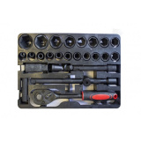 WMC TOOLS Набор инструментов ударный 1/2''27пр. (головки 8-32мм,трещотка,вороток.удлинитель,кардан,свечная головка)  4027