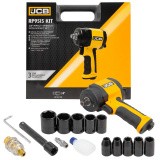 JCB Пневмогайковерт ударный "Compact" в облегченном корпусе 1/2''+набор головок(9,10,11,13,14,17,19,22,24,27мм+удлин.125мм,610/1200Hм,6.3bar,170 л/мин) JCB-RP9515 KIT