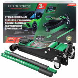 ROCK FORCE Домкрат подкатной гидравлический двухпоршневой 3т (h min 85мм, h max 430мм) RF-T830018 HT