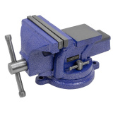 ROCK FORCE Тиски стальные поворотные с наковальней  4"-100мм RF-6540204W