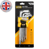 JCB Ключи Г-образные 6-гранные длинные, набор 9пр. (1.5, 2, 2.5, 3-6, 8, 10мм) JCB-5093L