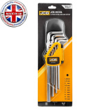 JCB Ключи Г-образные 6-гранные экстра длинные, набор 10пр.  (1.27, 1.5, 2, 2.5, 3-6, 8, 10мм) JCB-5102XL