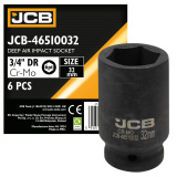 JCB Головка ударная глубокая 3/4", 32мм (6гр.) JCB-46510032