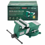 ROCK FORCE Тиски стальные поворотные с наковальней 3"-80мм RF-6540803