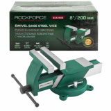 ROCK FORCE Тиски стальные поворотные с наковальней 8"-200мм RF-6540808