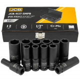JCB Головки ударные глубокие, набор 12пр., 1/2" (6гр.) JCB-4127-5MPB