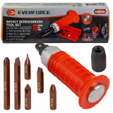 EVERFORCE Отвертка ударная с набором бит и адаптером 8пр. EF-5064S