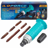 ILOFORCE Отвертка ударная с набором бит и адаптером 8пр. IF-5064S