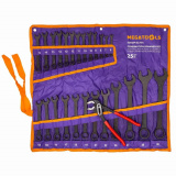 MEGATOOLS Набор ключей комбинированных и рожковых 25пр. MT-5261DP+1 BLACK