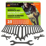 ISMA Набор ключей комбинированный 25пр. ISMA-5261D36-41 BLACK