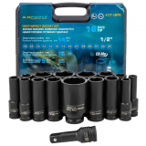 ILOFORCE Набор головок глубоких ударных 16пр. 1/2" 12pt IF-4177-5MPB