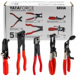 YATAFORCE Клещи для снятия и установки хомутов в комплекте с приспособлением для установки ленточных хомутов шруса, набор 5пр. YF-5055A