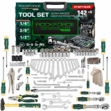 ROCK FORCE LIGHT Набор инструментов 142+4пр. 1/4'', 3/8'', 1/2''(6гр.) RF LIGHT-41421-5LDS