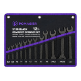 POMAGIER Набор ключей комбинированный 12пр. POM-5198 BLACK