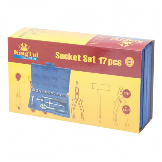 KINGTUL Набор инструментов 17пр., 1/4",6гр. (4-13мм) KT-17 - 1