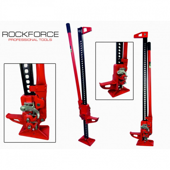 ROCK FORCE Домкрат реечный 3т 48" (высота подхвата - 130мм, высота подъема - 1200мм) RF-2002-3 - 1