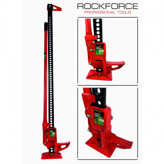 ROCK FORCE Домкрат реечный 3т 60" (высота подхвата - 130мм, высота подъема - 1475мм) RF-2002-4 - 1