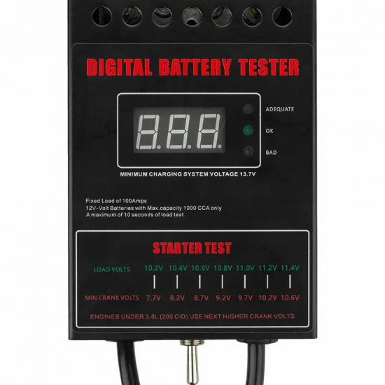 ROCK FORCE Тестер аккумуляторных батарей цифровой (12V, 100А) RF-8311 - 1