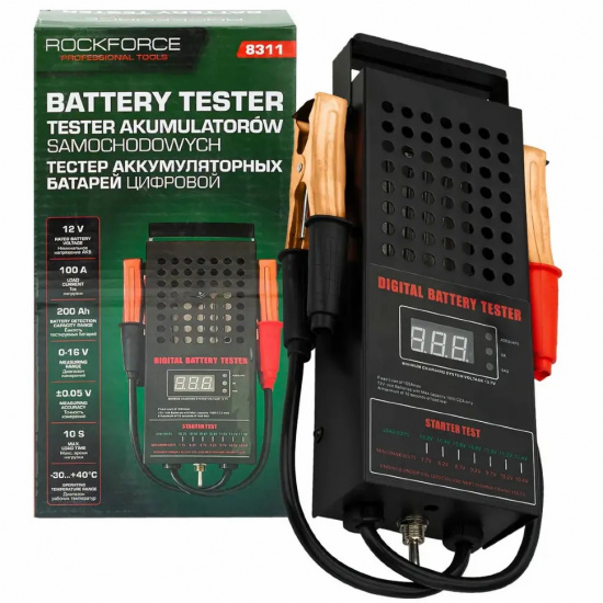 ROCK FORCE Тестер аккумуляторных батарей цифровой (12V, 100А) RF-8311 - 1